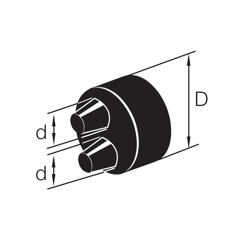 Fernw&auml;rmeleitung Doppelrohr Schutzkappe (Trockenr&auml;ume)