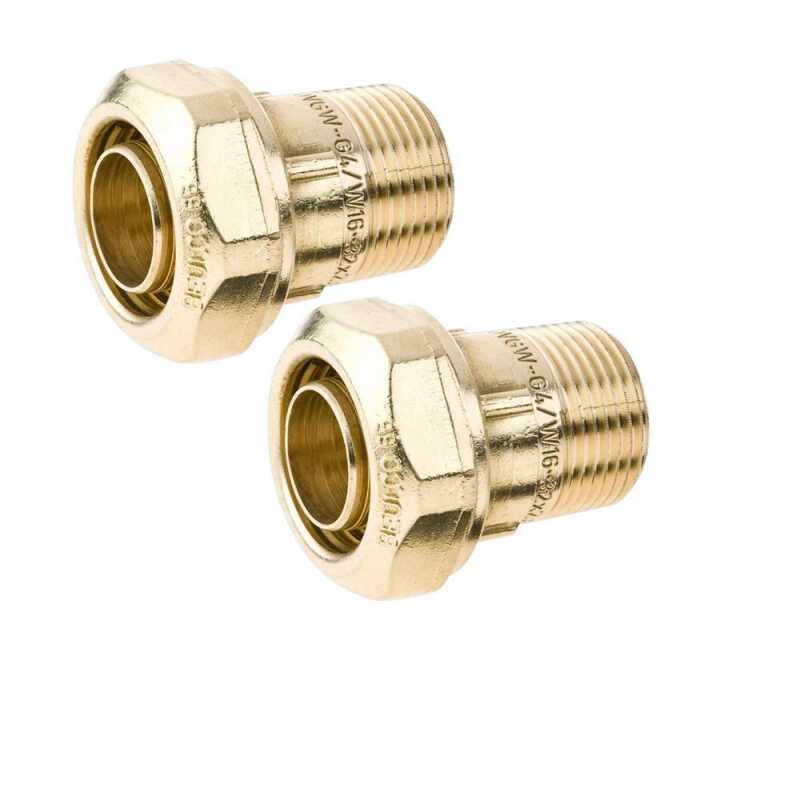 2 x Kunststoff-&Uuml;bergang 50-1 1/2&quot; AG - PN16 f&uuml;r Fernw&auml;rmeleitung Kaltwasser max 25&deg;C